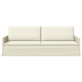 3 Seater Sofa Cream 220 x 81 x 82 cm Corduroy Fabric 42041168