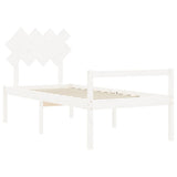 Senior Bed without Mattress White Single Solid Wood 3195512