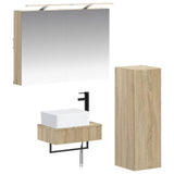 Bathroom Cabinet Set 4 pcs Sonoma Oak Engineered Wood 3407385