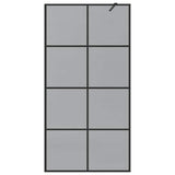 Walk-in Shower Wall Black 100 x 195 cm Tempered Glass 42022049