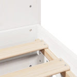 ZNTS Bed Frame without Mattress White 200x200 cm Solid Wood Pine 3323639