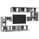 10 Piece TV Cabinet Set Grey Sonoma Engineered Wood 3120306