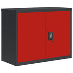 ZNTS File Cabinet Anthracite and Red 90x40x70 cm Steel 339725