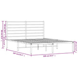 Metal Bed Frame without Mattress with Headboard Black 160x200cm 352322