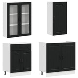 Kitchen Unit LUCCA 8 pcs Black Engineered Wood 3438144