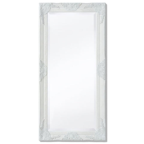 ZNTS Wall Mirror Baroque Style 100x50 cm White 243679