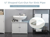 Under Sink Bathroom Storage Cabinet 2 Layers Vanity Unit Wooden - White T3398P344393