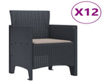 Garden Dining Set 13 pcs Anthracite Polt rattan 3378773