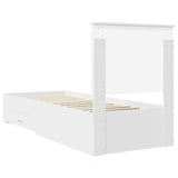 Bed Frame White and Silver 70 x 190 cm Engineered Wood 3411368