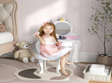 Unicorn-Design Kids Dressing Table, with Mirror and Stool - White T3398P347989