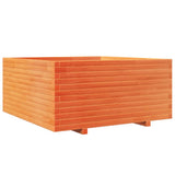 Garden Planter Wax Brown 100x100x49.5 cm Solid Wood Pine 3282541