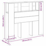 Headboard Cabinet with Shelf Black Oak 120 x 18.5 x 102.5 cm 862757