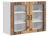 Wall Glass Cabinet LUCCA Old Wood 80 x 31 x 80 cm 885073
