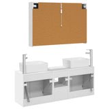 Bathroom Cabinet Set 4 pcs White Engineered Wood 3406423