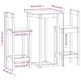 3 Piece Bar Set White Solid Wood Pine 3124733