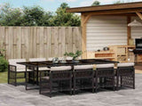 Garden Dining Set Black and cream white 3210918