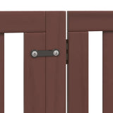 Dog Gate with Door Foldable 10 Panels Brown 800 cm Poplar Wood 3155691