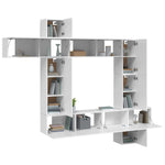 9 Piece TV Cabinet Set White Engineered Wood 3114654
