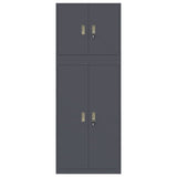 Storage Cabinet 2 pcs Anthracite 80 x 40 x 210 cm Steel 3438743