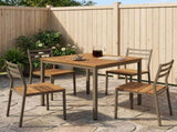 Garden Dinner Table Natural and Coffee 80 x 80.5 x 75 cm 901312
