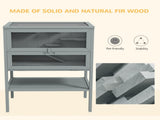 Wooden Hamster Cage 3 Tier House w/ Storage Shelf, Openable Top for Gerbils, Grey T3398P350015