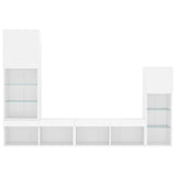 4 Piece TV Wall Units with LED White Engineered Wood 3216647