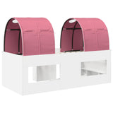Bed with Tunnel 4 pcs White and Pink Engineered Wood 3423548