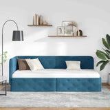 Corner Bed Frame with Headboard Blue 80 x 200 cm Velvet 42016512