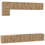 TV Cabinet Set Wall-mounted 5 pcs Artisan Oak Engineered Wood 3393197