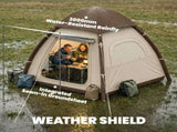Inflatable Camping Tent with Rainfly, 3 Man Air Tent 3000mm Waterproof Blow Up Tents, Cream T3398P551665