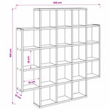 Wall Shelf Black Oak 100 x 13 x 100 cm Engineered Wood 8012245