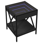 ZNTS Coffee Table with Infinity LED Black 40x40x49 cm 847692