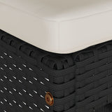 Garden Bar Stools with Cushions 2 pcs Black Poly Rattan 368686