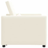 Pull out Sofa Bed Single Cream white 90 x 165 x 87 cm Fabric 42002696