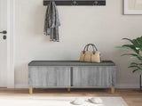 Hall Bench with Cushion with Door Grey Sonoma 100 x 38 x 46 cm 891541