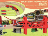100 Piece Wooden Train Set for Kids 3 Years with Track, Crane, Battery Operated Train T3398P422463