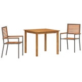 Garden Dining Set 3 pcs Grey Solid Acacia Wood 3365512