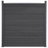 Fence Panel Set Grey 180x186 cm WPC 3211827
