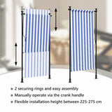 Outdoor Roller Blind Blue and White 120x270 cm Fabric&Steel 368765
