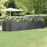 ZNTS Garden Raised Bed Powder-coated Steel 396x100x68 cm Anthracite 319076