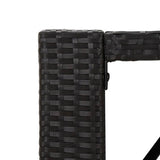 Garden Bar Set Black PE rattan, powder-coated steel, tempered glass 3187672