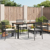 Garden Dining Set Black PE rattan Five-piece set 3213606