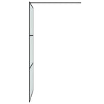 Walk-in Shower Wall Black 100x195 cm Frosted ESG Glass 152112