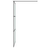 Walk-in Shower Wall Black 100x195 cm Frosted ESG Glass 152112