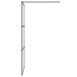 Walk-in Shower Wall Black 100x195 cm Frosted ESG Glass 152112