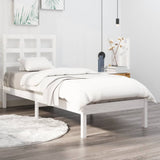 Bed Frame without Mattress White 90x190 cm Single Solid Wood 3105436
