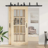 Sliding Door Hardware Kit 200 cm Steel Black 3295730