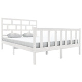 3101359 Bed Frame without Mattress White Solid Wood 160x200 cm