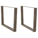 Dining Table Legs V-Shape 2 pcs Natural Steel 100x cm Steel 4012659