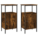 Bedside Cabinets 2 pcs Smoked Oak 41x31x80 cm Engineered Wood 825928